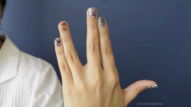 Nail art gif doing the 'live long and prosper' hand sign