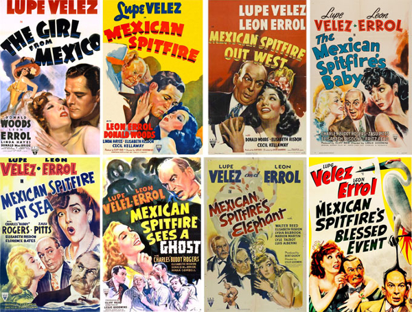 Photo: FilmAffinity, Lupe Velez "Mexican Spitfire" posters