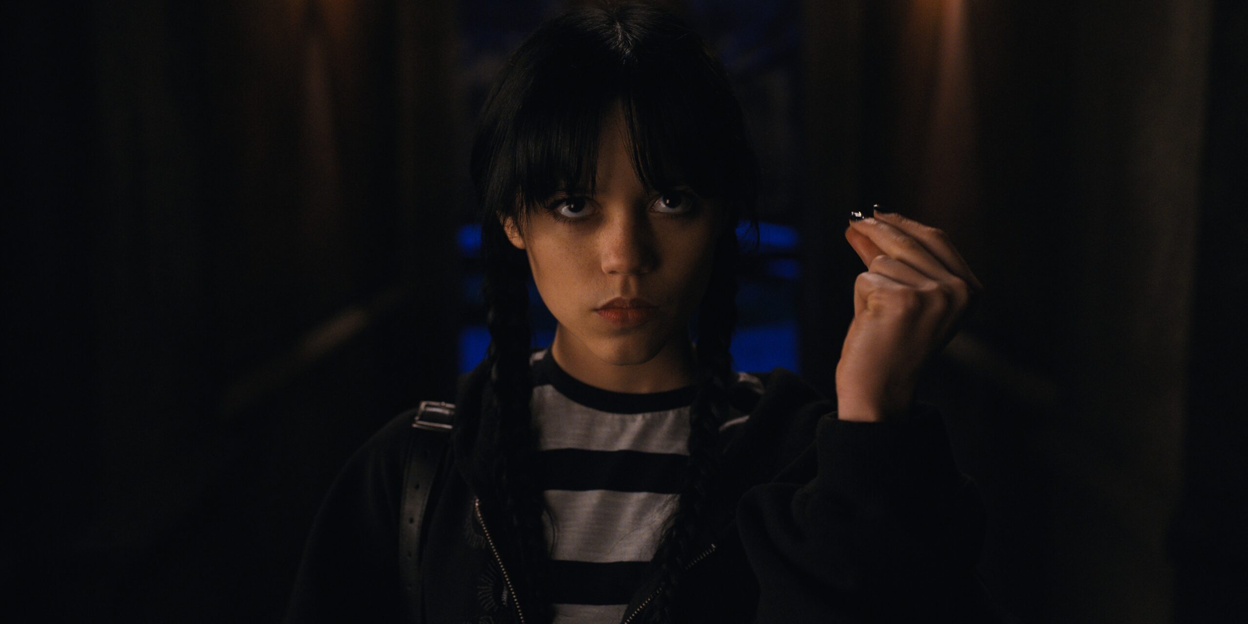 Wednesday. Jenna Ortega as Wednesday Addams in episode 102 of Wednesday. Cr. Courtesy of Netflix © 2022