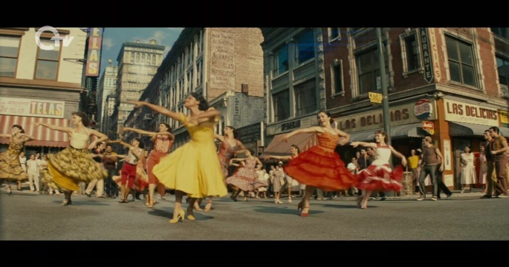 Screenshot from 'West Side Story' featuring Telas storefront. Courtesy of OTV