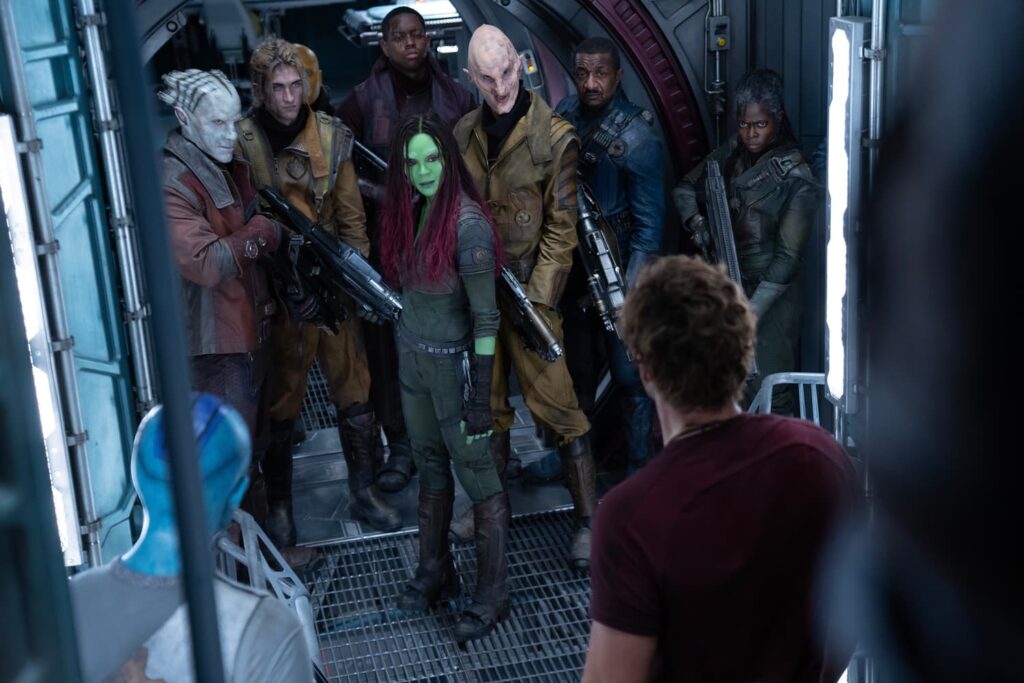 Zoe Saldaña as Gamora takes center frame in "Guardians of the Galaxy Vol. 3"