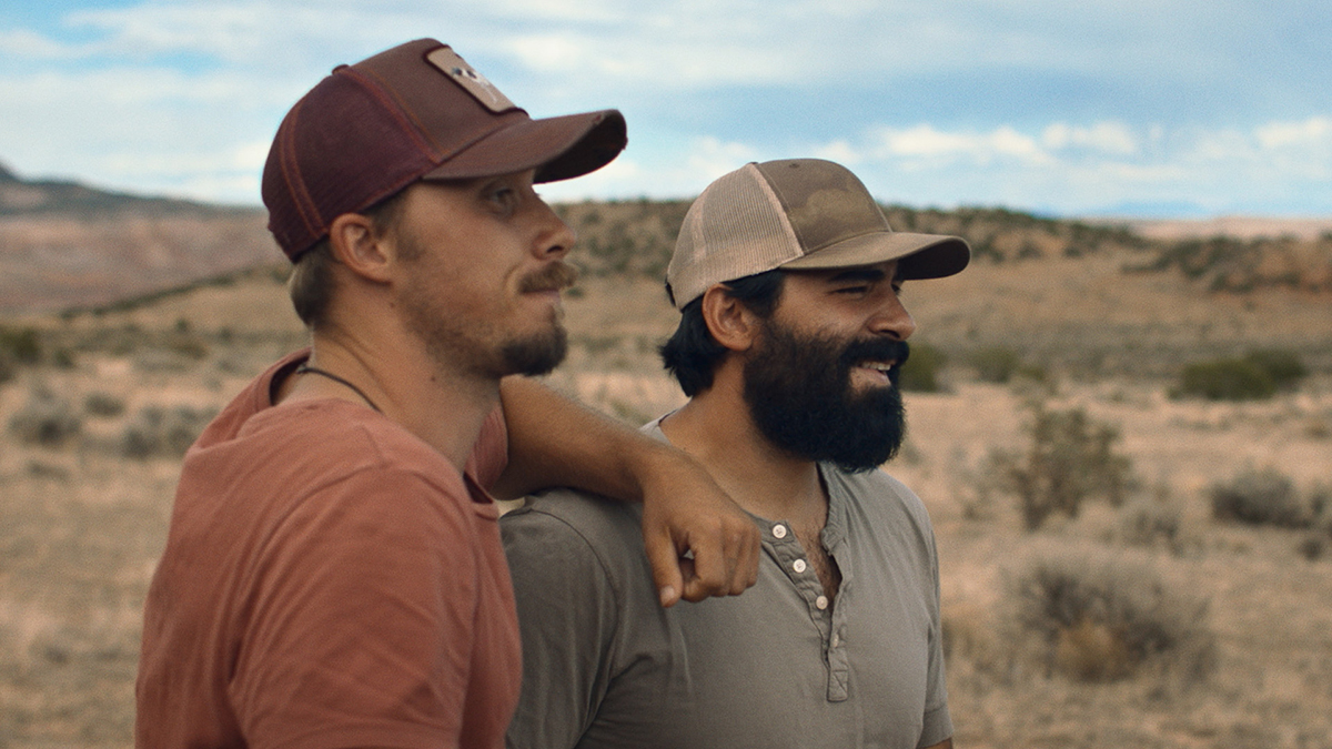 A Place in the Field film still, Gio and friend in New Mexico desert